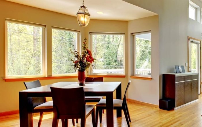 new painted dining room area